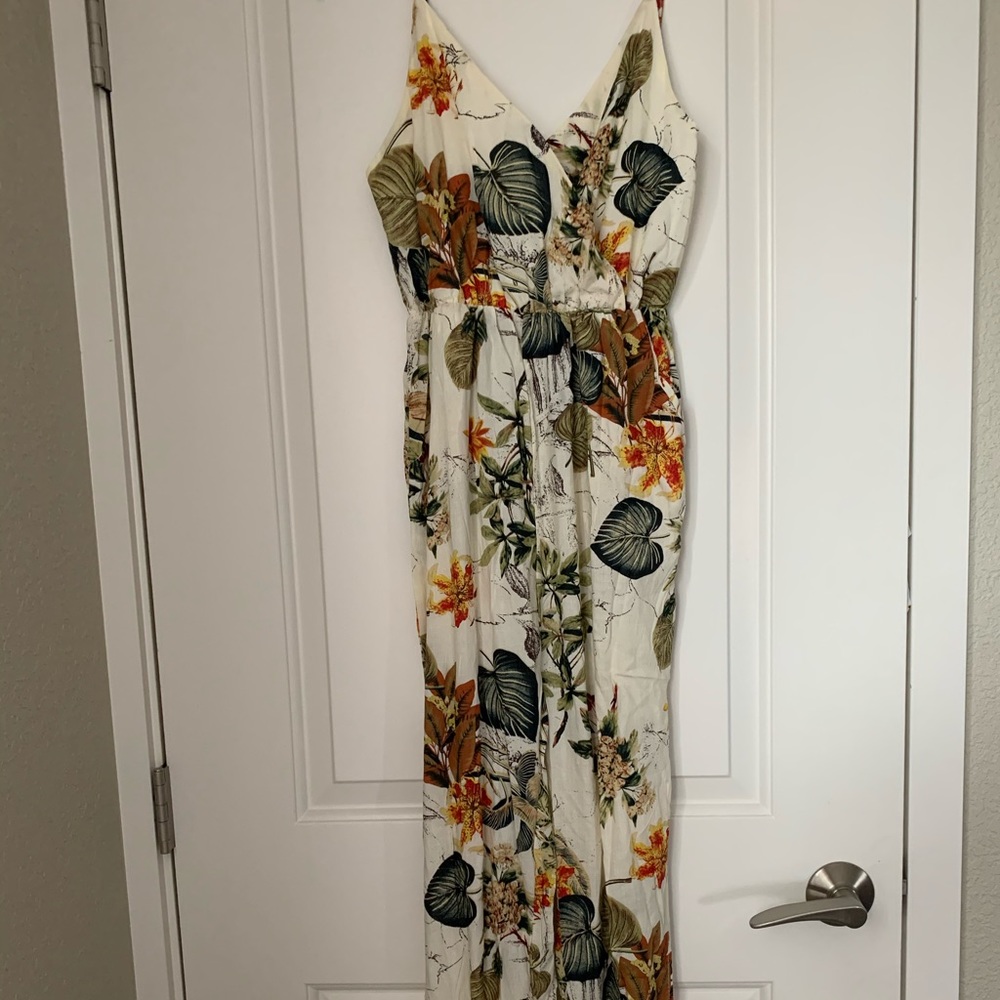 Printed pant romper